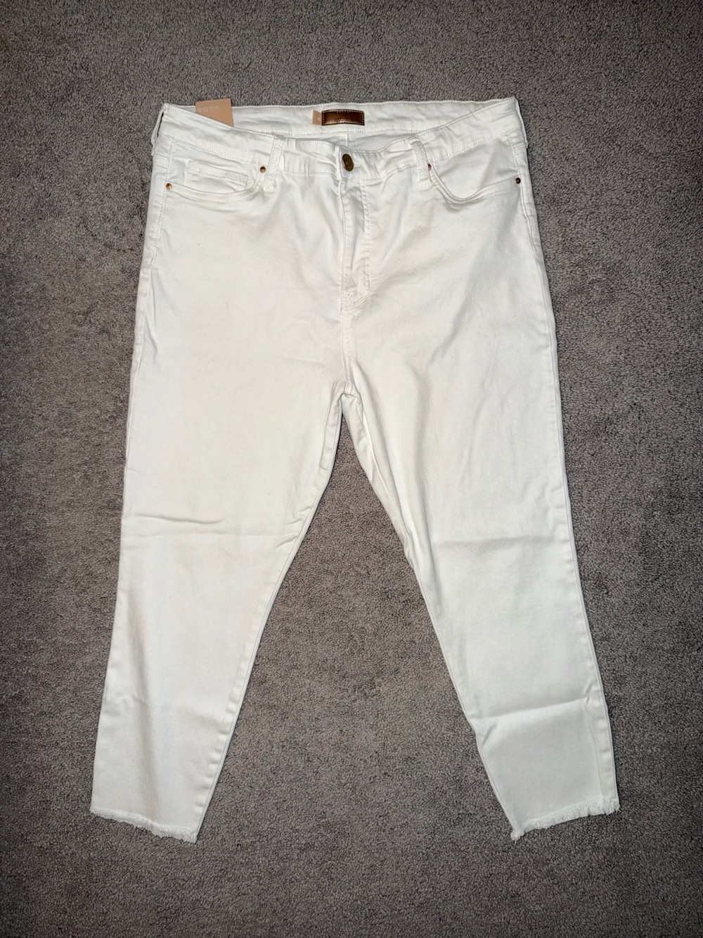 Kut From The Kloth Connie White High-Rise Fab Ab Crop Jeans